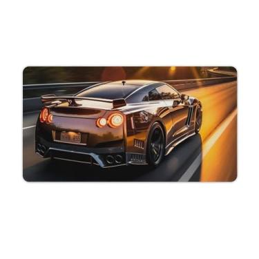 Imagem de Golden R35 Sport Speed Sunset JDM Tapete de mesa de carro Tapete de mouse pad antiderrapante grande material de escritório tapete de mesa de borracha impermeável para escritório, jogos, casa, 40 x 75