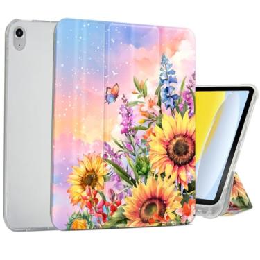 Imagem de Capa para iPad (A16) / iPad 10ª geração (11 polegadas 2025/10,9 polegadas 2022), suporte de lápis embutido, capa protetora inteligente fina com três dobras para iPad 11/10 despertar/hibernar