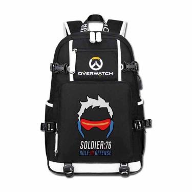 Imagem de Mochila escolar Overwatch Soldier 76 Cartoon Kids Oxford