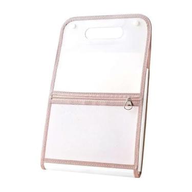 Imagem de Organizador de saco de arquivo estilo mão, 13 alças A4 separadas, armazenamento de dados de papel de teste de professor(Rosa (vertical))