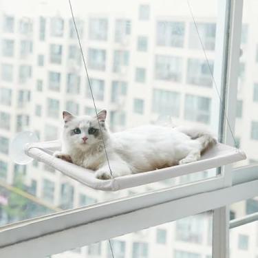 Imagem de Cama Suspensa Para Gatos – Um Assento Aconchegante Para Tomar Sol No Parapeito Da Janela(Cinza)