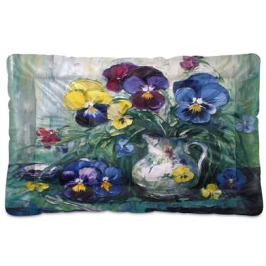 Imagem de Wassud Nature's Beauty Cama de cachorro com corações desenhados à mão, camas grandes para cães ao ar livre, tapete lavável para animais de estimação, cama de gato para dormir, viagens, 45 x 61 cm