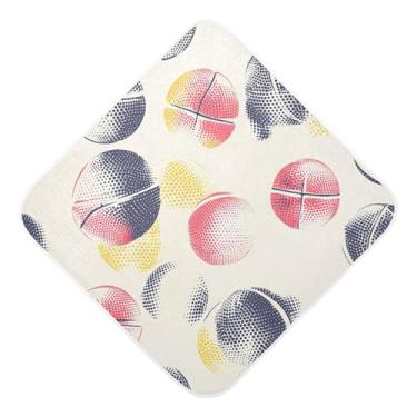 Imagem de STAYTOP Toalhas de bebê coloridas de musselina de basquete com capuz, toalha de banho super macia, toalhas de banho absorventes para banho recém-nascido unissex 89 x 89 cm