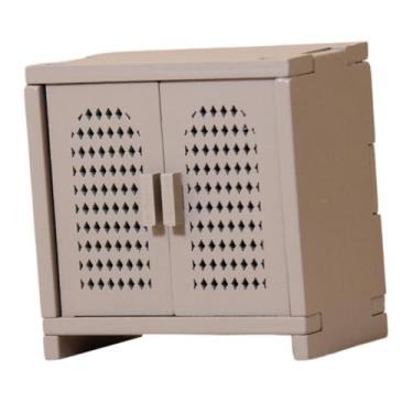 Imagem de oshhni Móveis em miniatura para casa de bonecas na escala 1:12, decoração para casa de bonecas, mini armário de armazenamento, acessório de madeira para de, Cinza Verde