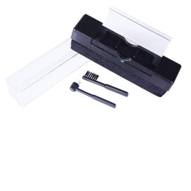 Imagem de Kit de escova de limpeza de disco de vinil durável conjunto de ferramentas de remoção de poeira limpador de toca-discos preto 3 peças
