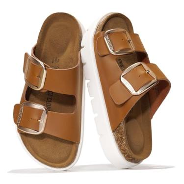 Imagem de Project Cloud Sandálias femininas plataforma – sandálias femininas almofadadas, leves e duráveis com amortecimento macio, sandálias femininas deslizantes modernas (GRÉCIA CHUNKY), Bronzeado, 40