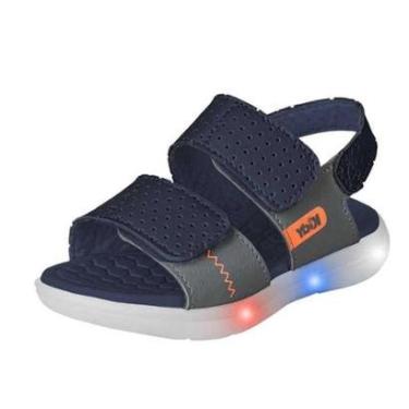 Imagem de Sandália Infantil Menino Kidy Flex Light Luzes LED Azul-Feminino