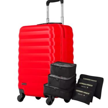 Imagem de Mala Bordo 10kg + Kit Organizador Necessaire 6 pçs (ABS, Neo Amarelo)