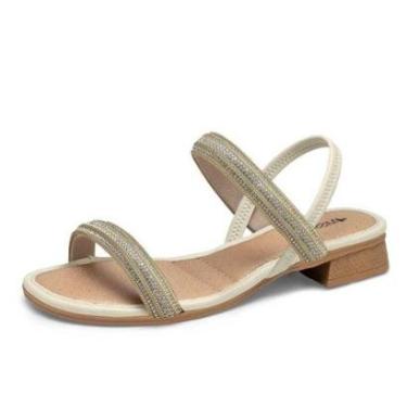 Imagem de Sandália Feminina Mississipi Saltinho Bloco Tiras Brilhantes-Feminino