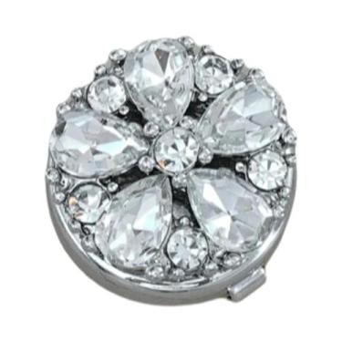 Imagem de Abotoaduras Redondas De Luxo Femininas Com Strass E Pérolas, 2 Peças, 