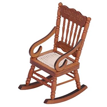 Imagem de Yosoo Cadeira Em Miniatura, 5 X 6,7 X 10 Cm, Detalhes Requintados Móveis de Madeira Em Miniatura de Cores Brilhantes, Com Design Clássico Moderno para Estudo de Quarto (Marrom)