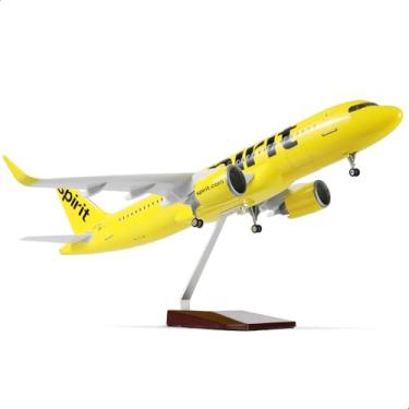 Imagem de QIYUMOKE 1/80 Large Scale Compatible for Spirit A320 Airplane Model with Stand (18.5-inch L) for Airbus A320 Resin Airplane Model for Adult Aviation Souvenir Gift, Home or Office Desktop Decor