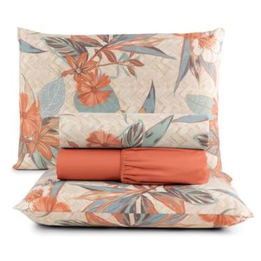 Imagem de Jogo de Cama Casal 4 Peças Micropercal 200 Fios Toque Aveludado com Elástico e Fronhas(COLORADO,Casal)