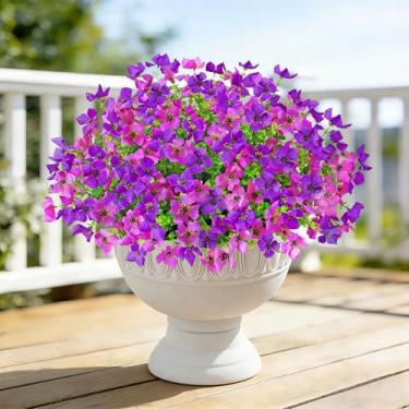 Imagem de UXORSN Plantas e flores artificiais falsas ao ar livre, 12 pacotes primavera verão margaridas falsas com folhas falsas de eucalipto, flores realistas para decoração de jardim, casa, pátio, quintal