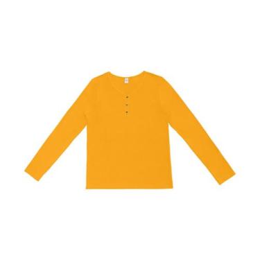 Imagem de Blusa Feminina Com Botões Manga Longa Rovitex Amarelo, GG, Amarelo