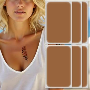 Imagem de Adesivos de cobertura de tatuagem, adesivos invisíveis para corretivo de tatuagem, fita de cobertura de tom de pele fina para braços, ombros, pernas, aparência natural, pacote com 6 (05 tons de pele