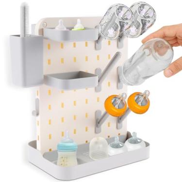 Imagem de Prateleira de secagem de mamadeiras verticais de grande capacidade para armazenamento de mamadeiras e suprimentos de limpeza