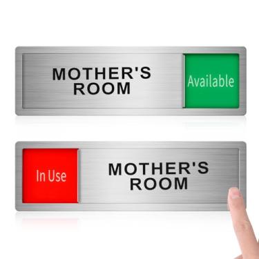 Imagem de Placa para quarto das mães KitchenTour, aço inoxidável em uso, sinais de porta disponíveis, controle deslizante de privacidade magnético ocupado vazio para casa de banho, banheiro, estúdio, negócios