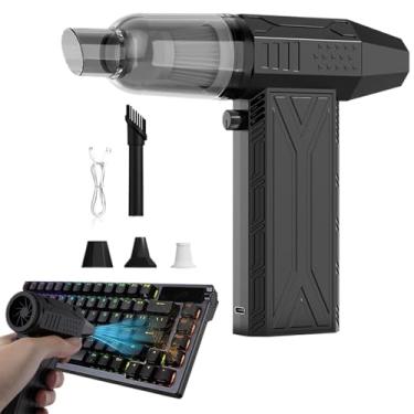 Imagem de Hamosky Soprador térmico, soprador de neve portátil portátil com controle de velocidade contínuo, secador de ar térmico sem fio 70W, potência de sucção 3000Pa, recarregável por USB, preto, 15,5 x 7,5