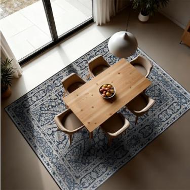 Imagem de 1 Tapete Sala de Jantar Mesa Grande 150X200 Js Do Ga Vr (M20 Azul - Clássico Medalhão)