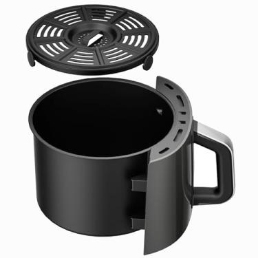 Imagem de Cesta de fritadeira a ar e placa de crimpagem para Ninja AF161, acessórios para fritadeira a ar Ninja AF161, cesta de substituição de 5,5 QT, peças de reposição antiaderentes