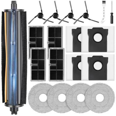 Imagem de Kit de acessórios de escova TriCut com 19 peças para Dreame X40 Ultra/X40 Master/L40 Ultra/Mova P50 Pro Ultra, inclui 1 escova, 4 sacos de poeira, 4 filtros, 4 esfregões, 4 escovas laterais, 1