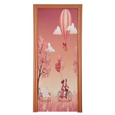 Imagem de ATTX Capa de porta da frente do parque romântico dos namorados - decoração de férias de tecido elástico lavável para festas, casa, decoração de porta da frente, 907 x 98 polegadas (907)