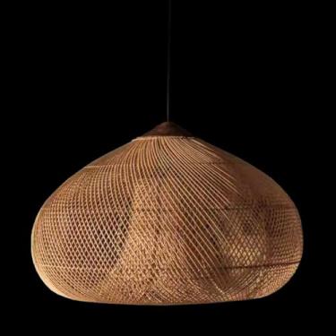 Imagem de Luminária pendente retrô E27, criativa, feita à mão, com altura ajustável, ideal para sala de jantar, quarto, sala de estar e cafeteria (40/50 cm) (Preta, 50 x 190 cm)