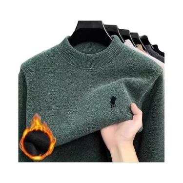 Imagem de Suéter De Malha De Veludo Masculino Clássico Bordado Outono Inverno Co