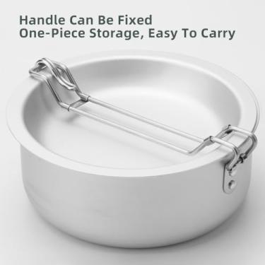 Imagem de Conjunto de panelas para exteriores CUOFYUNL em panelas e frigideiras de alumínio oxidado de alta dureza, compactos e convenientes para acampar e mochilar Panelas de acampamento