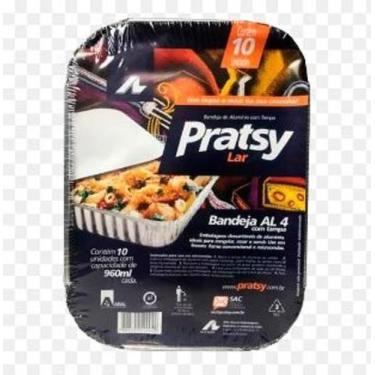 Imagem de Bandeja De Alumínio Com Tampa 960Ml - Kit 10 Unidades - Pratsy