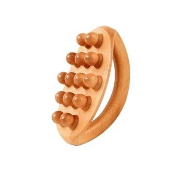 Imagem de Ferramenta de massagem de madeira, 14 contas de madeira Gua Sha massagem cintura perna corpo meridiano raspagem, terapia SPA, ferramenta de relaxamento (1 peça)