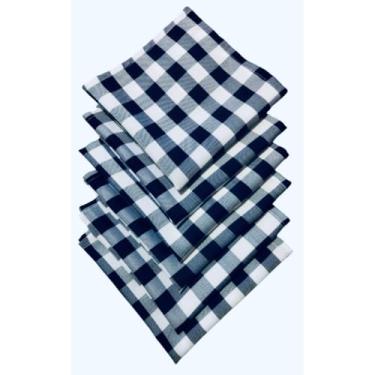 Imagem de Um conjunto de 6 guardanapos xadrez é perfeito para arrumar a mesa(preto xadrez,6)