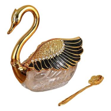 Imagem de SiaBiced açucareiro em Formato de Cisne, Pote para Condimentos, Organizador de Armazenamento, Presente com Colher para Festas, Hotéis E Buffets, Style B, Tamanho real
