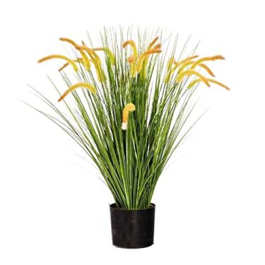 Imagem de SLGGPJBU Plantas falsas plantas artificiais de junco para uso externo e interno, árvores de plantas falsas em vaso para decoração de jardim de casa e escritório, presente plantas artificiais para uso