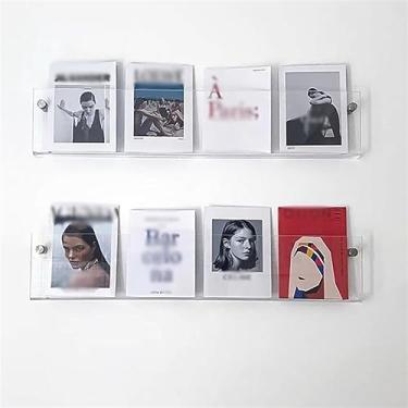 Imagem de Porta-revistas de acrílico transparente, prateleira flutuante para escritório, igreja, sala de espera, quarto de crianças, café, (cor: 2 peças, tamanho: 80 cm/31,5 pol.)