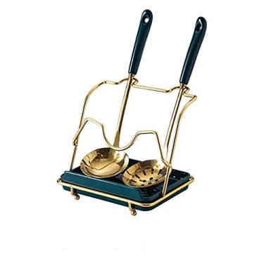 Imagem de Prateleira organizadora de tampa de panela de cozinha, prateleira de armazenamento de cozinha, espátula, suporte de concha, suporte de livro de receitas, acessórios para casa (cor: estilo A preto