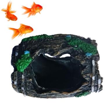 Imagem de Decorações para Aquário | Ornamento De Resina Design Barril Quebrado,Acessórios Artificiais Para Aquário - Para Pequenos Animais Camarão Estrela Do Mar Tartaruga Água-Viva Réptil Água Doce