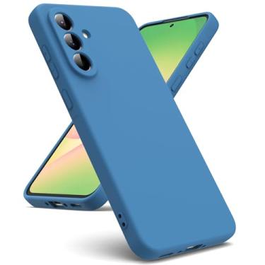Imagem de Capa de telefone adequada para Samsung Galaxy A56 5G [capa de silicone líquido] [interior de microfibra] capa à prova de choque de gel de silicone líquido de borracha A56 5G - azul