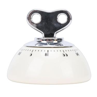 Imagem de POCREATION Temporizador Mecânico, Contagem Regressiva Magnética de 60 Minutos, Temporizador Vintage Com Caixa ABS à Prova D'água, para Trabalho de Cozinha, Estudo, Cozimento, Cozimento (cor creme)