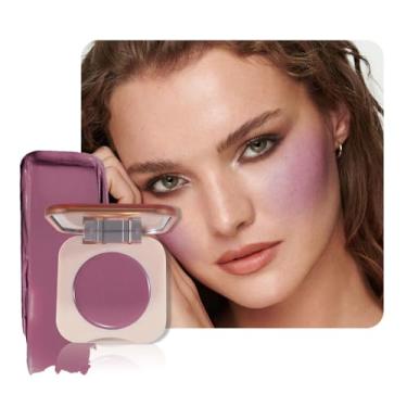 Imagem de HHLTOH Paletas de maquiagem de bochechas creme lilás, blush cremoso único roxo fosco para bochechas e contorno paleta de maquiagem, natural, vegana e livre de crueldade, #02