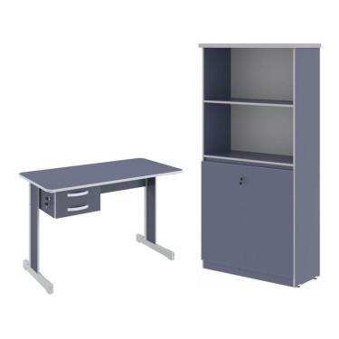 Imagem de Armario E Mesa Para Escritório 1,20 Geórgia Azul