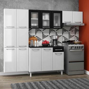 Imagem de Cozinha Compacta Aço Topázio 3pçs Branco Preto