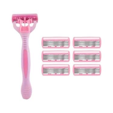 Imagem de Aparelho De Barbear Manual Clássico De 6 Lâminas Para Homens E Mulhere