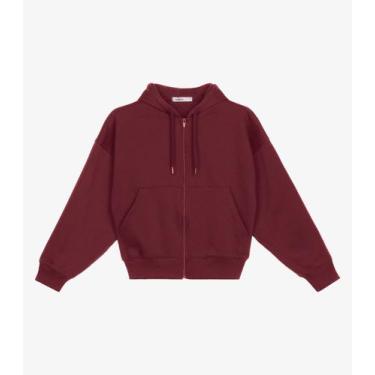 Imagem de Jaqueta Feminina Com Capuz Moletom Felpado Endless Vermelho, G, Vermel