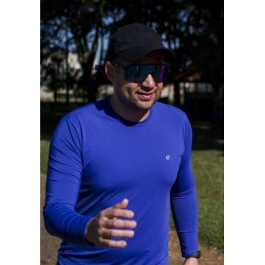 Imagem de Camiseta UV Azul Masculina Manga Longa com Proteção Solar FPU50+ evebe