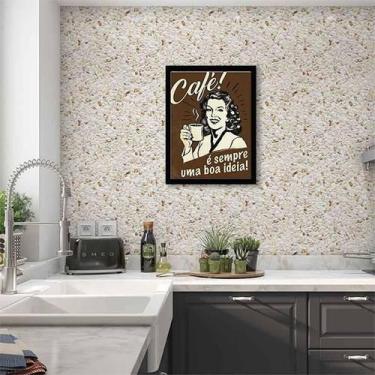 Imagem de Quadro Decorativo Retrô Café 45x34Cm Moldura Preta - Quadros On-Line