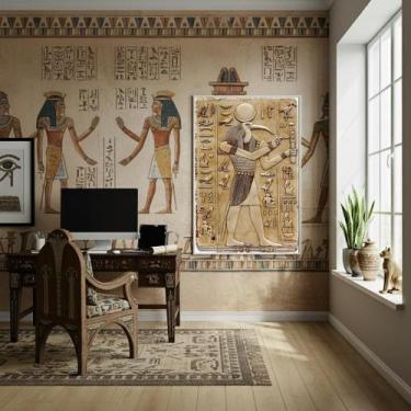Imagem de Quadro Decorativo Representação Deus Egípcio Thoth - 70X50Cm - Quadros