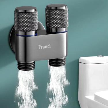 Imagem de Válvula Registro Duplo Duas Saídas Tanque Máquina Banheiro Lavanderia 