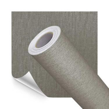Imagem de Papel de Parede Adesivo Lavavel Texturizado Tecido Palha Cinza 500x60c